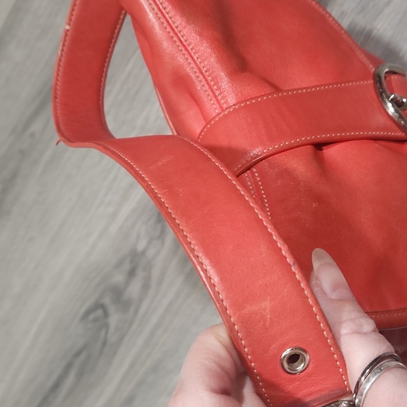 Vintage Tomatoe Red Soho Coach Leather Crossbody Shouldet Bag - Picture 3 of 16